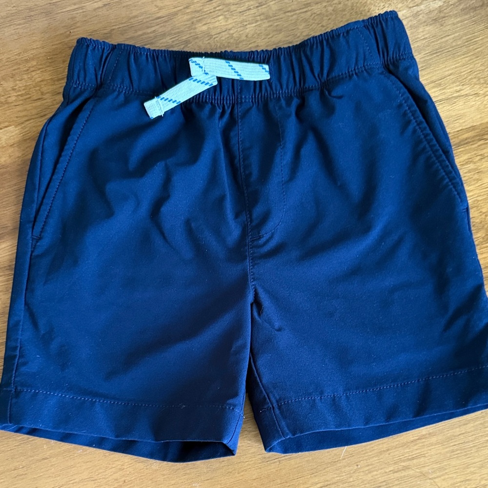 Crewcuts Navy Pull-On Shorts with Light Blue Drawstring
